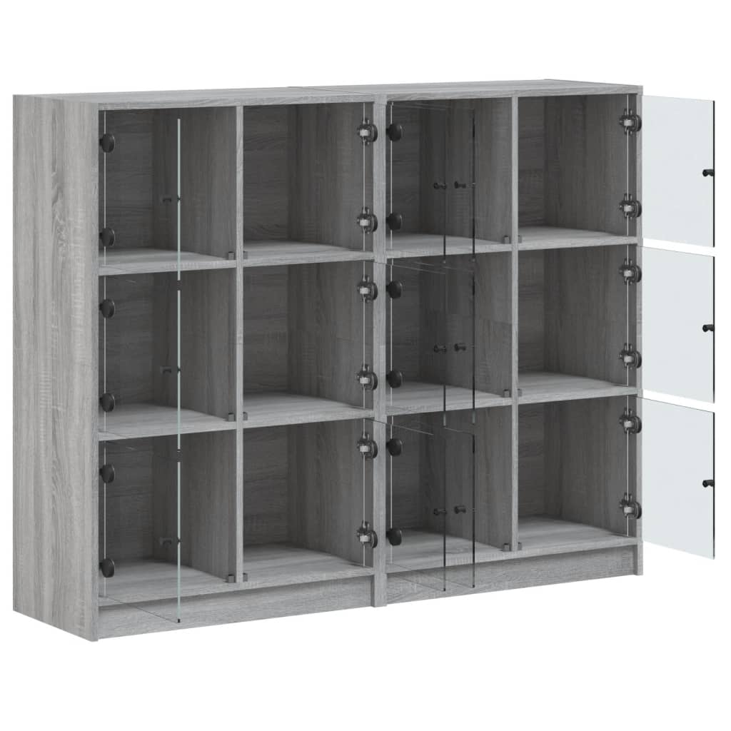 Libreria Ante Grigio Sonoma 136x37x109 cm in Legno Multistrato - homemem39