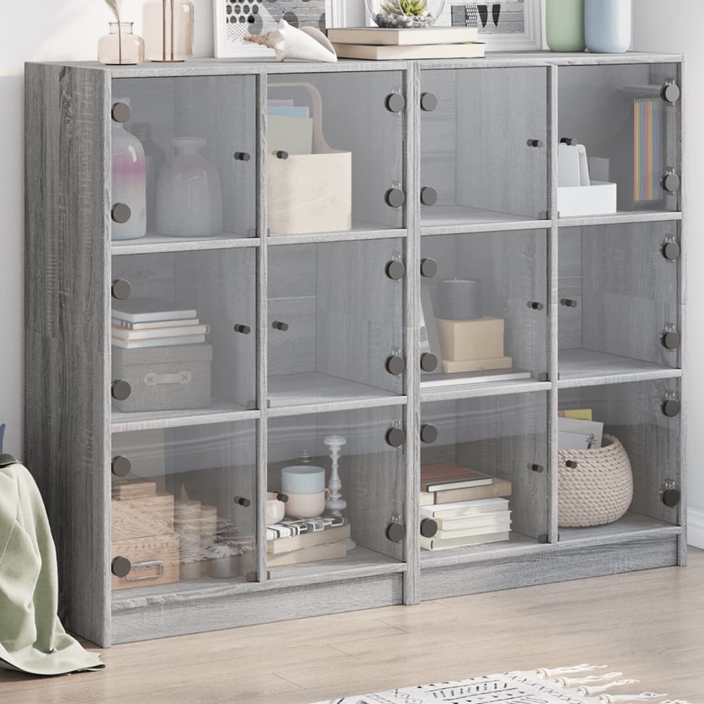 Libreria Ante Grigio Sonoma 136x37x109 cm in Legno Multistrato - homemem39