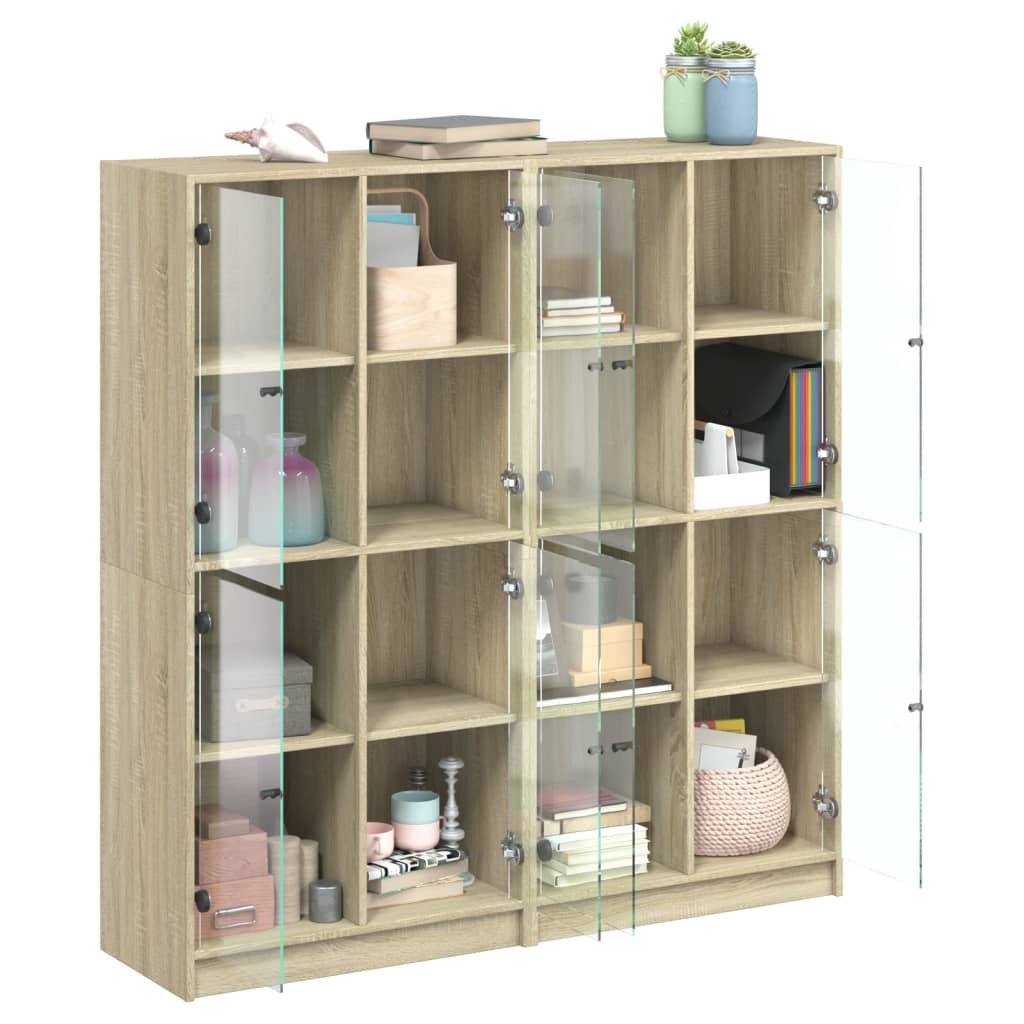 Libreria Ante Rovere Sonoma 136x37x142 cm in Legno Multistrato - homemem39