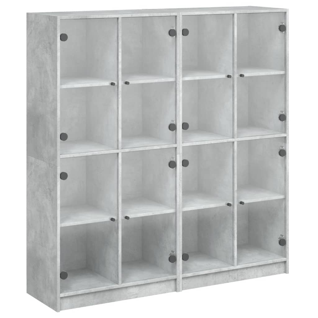 Libreria Ante Grigio Cemento 136x37x142 cm in Legno Multistrato - homemem39