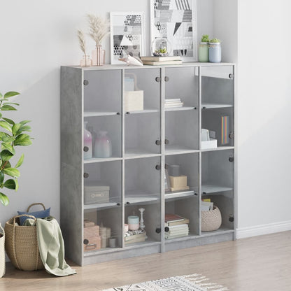 Libreria Ante Grigio Cemento 136x37x142 cm in Legno Multistrato - homemem39