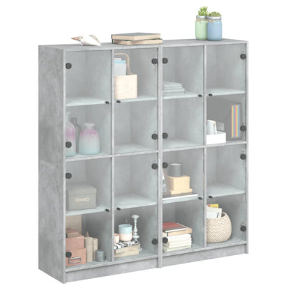 Libreria Ante Grigio Cemento 136x37x142 cm in Legno Multistrato - homemem39