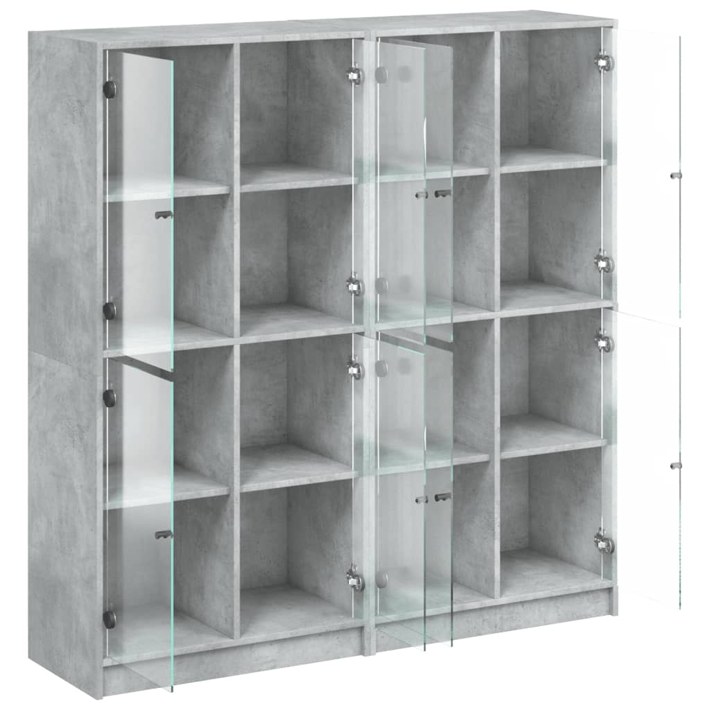 Libreria Ante Grigio Cemento 136x37x142 cm in Legno Multistrato - homemem39