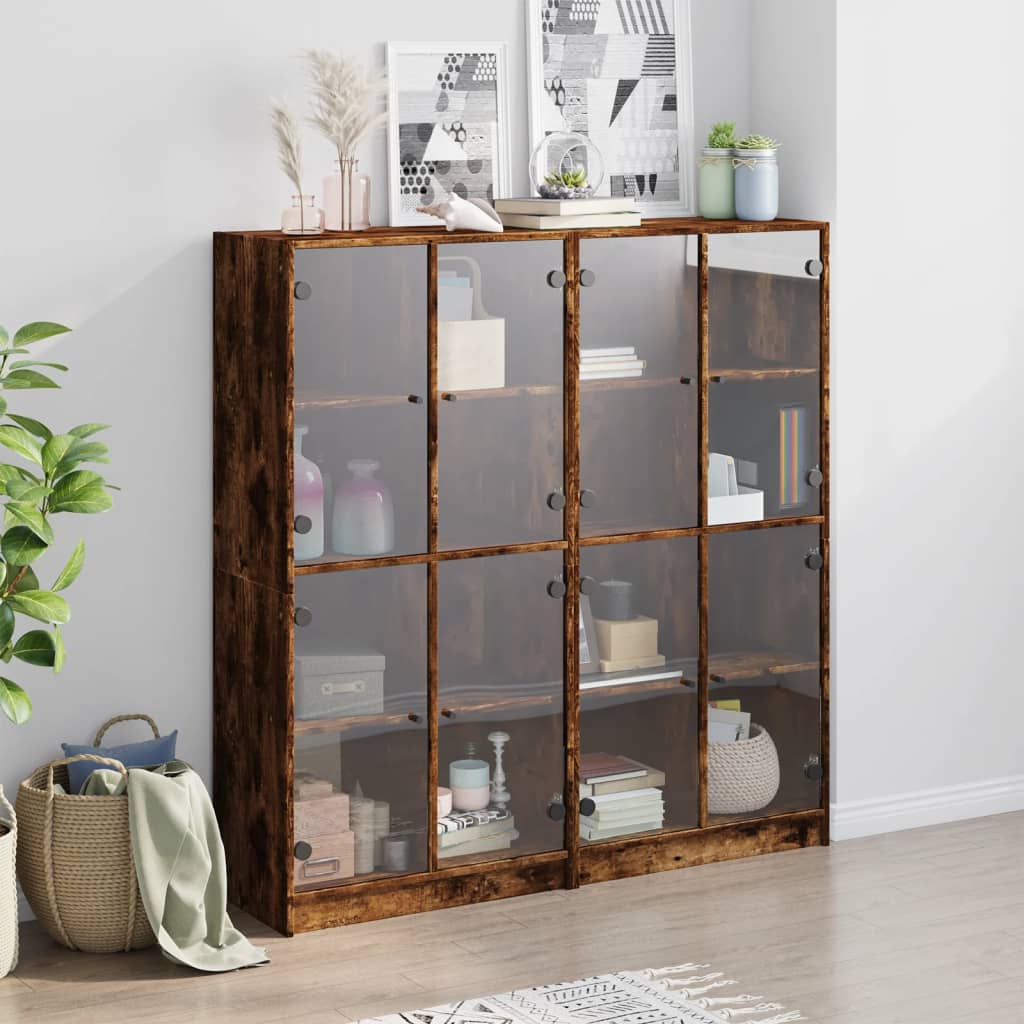 Libreria Ante Rovere Fumo 136x37x142 cm in Legno Multistrato - homemem39