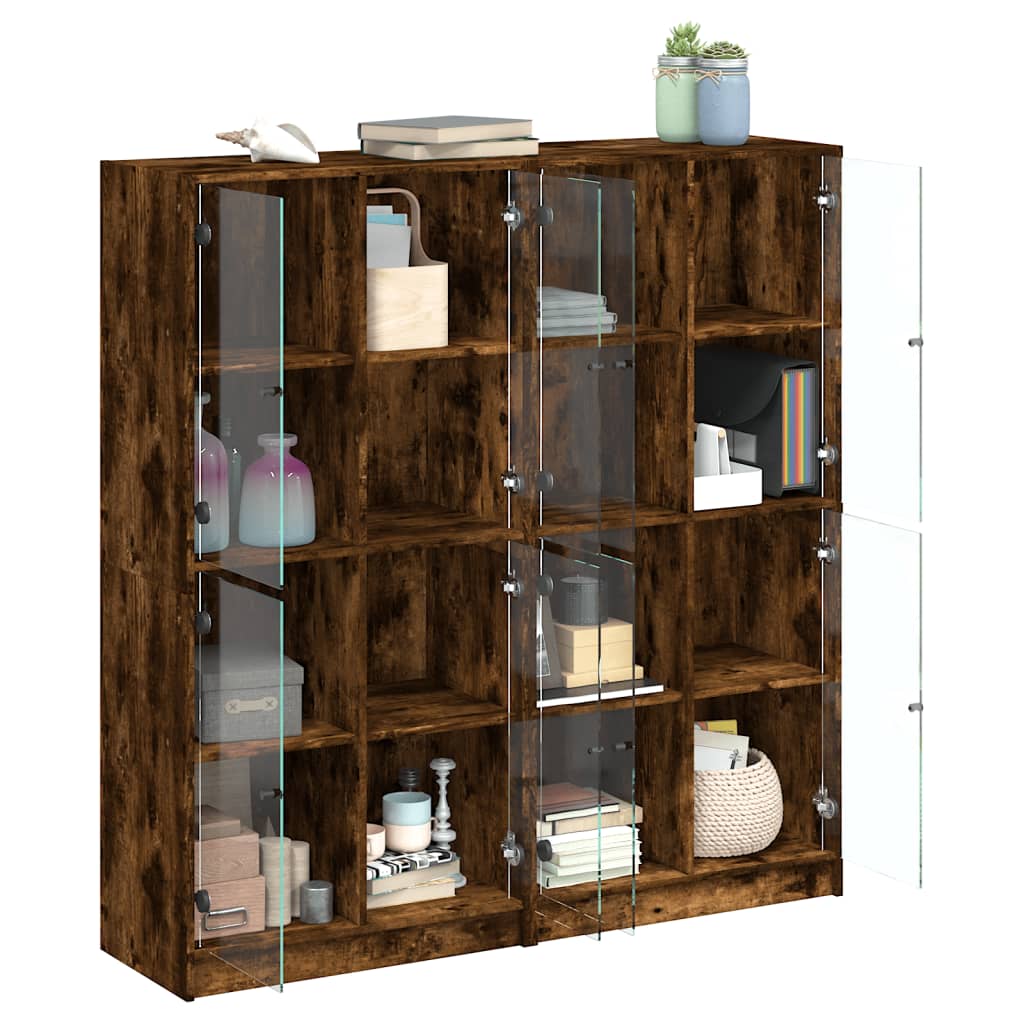 Libreria Ante Rovere Fumo 136x37x142 cm in Legno Multistrato - homemem39