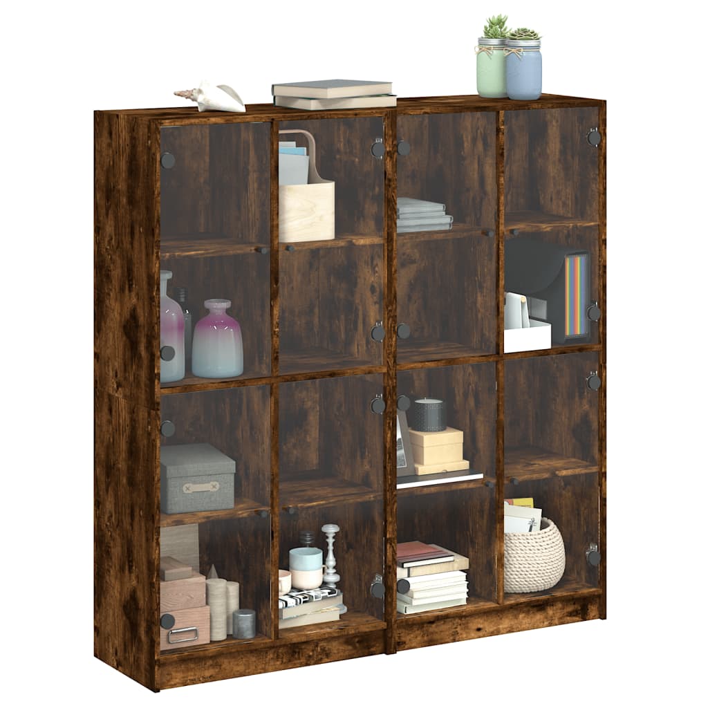 Libreria Ante Rovere Fumo 136x37x142 cm in Legno Multistrato - homemem39