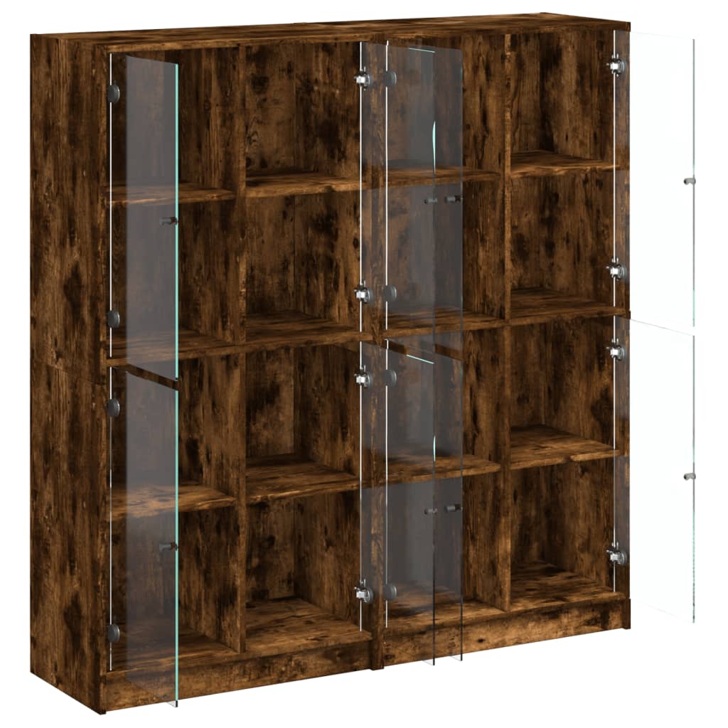 Libreria Ante Rovere Fumo 136x37x142 cm in Legno Multistrato - homemem39