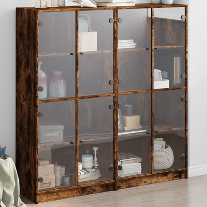 Libreria Ante Rovere Fumo 136x37x142 cm in Legno Multistrato - homemem39