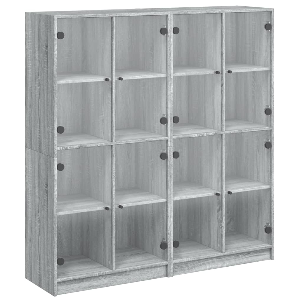 Libreria Ante Grigio Sonoma 136x37x142 cm in Legno Multistrato - homemem39