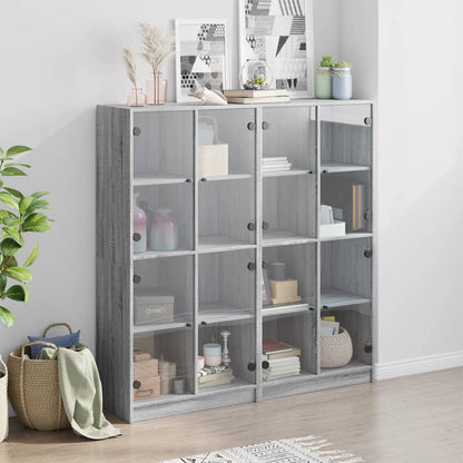 Libreria Ante Grigio Sonoma 136x37x142 cm in Legno Multistrato - homemem39