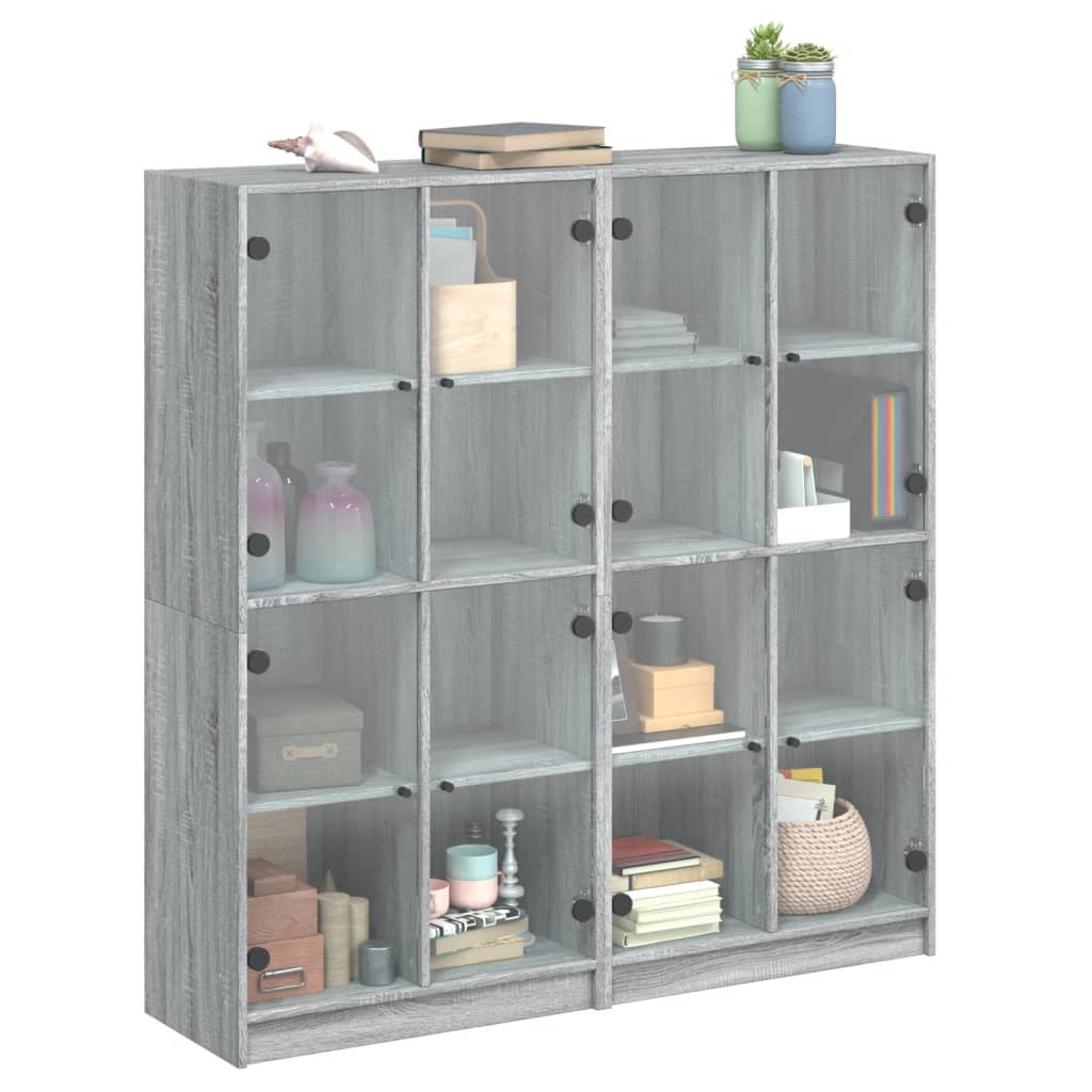 Libreria Ante Grigio Sonoma 136x37x142 cm in Legno Multistrato - homemem39