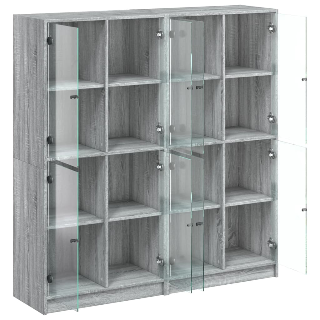 Libreria Ante Grigio Sonoma 136x37x142 cm in Legno Multistrato - homemem39