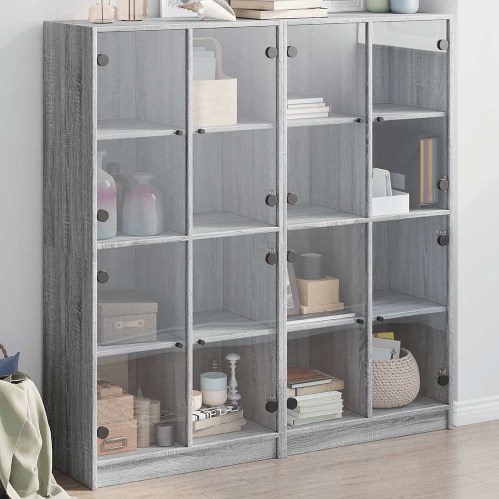 Libreria Ante Grigio Sonoma 136x37x142 cm in Legno Multistrato - homemem39