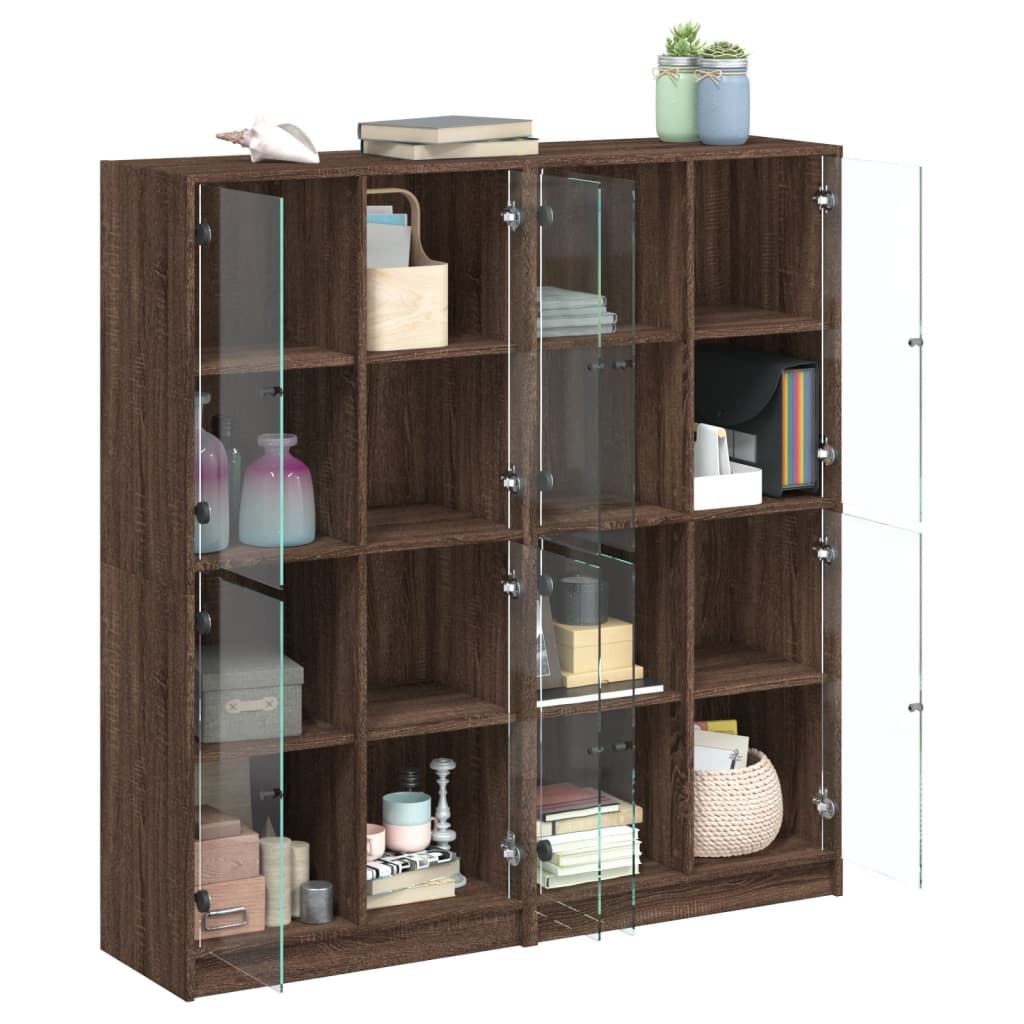 Libreria Ante Rovere Marrone 136x37x142 cm in Legno Multistrato - homemem39