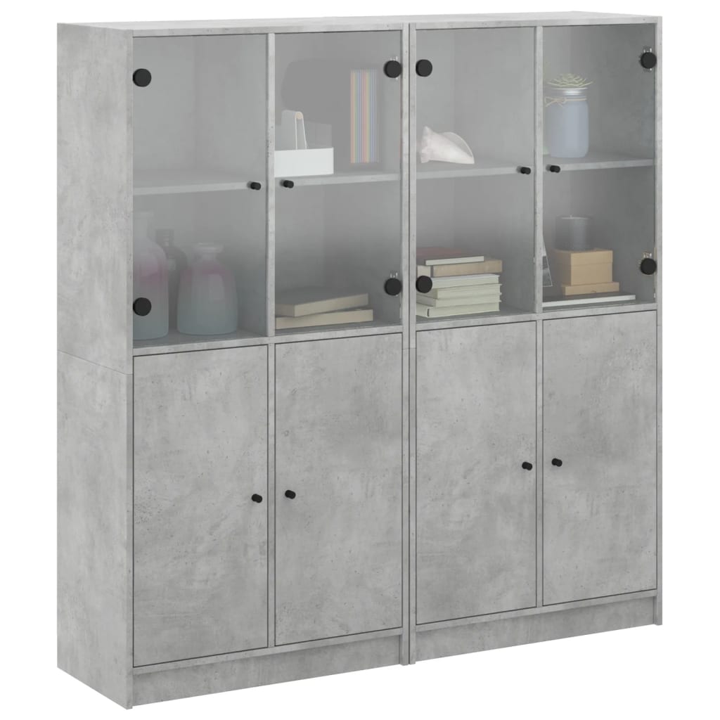 Libreria Ante Grigio Cemento 136x37x142 cm in Legno Multistrato - homemem39