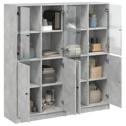 Libreria Ante Grigio Cemento 136x37x142 cm in Legno Multistrato - homemem39