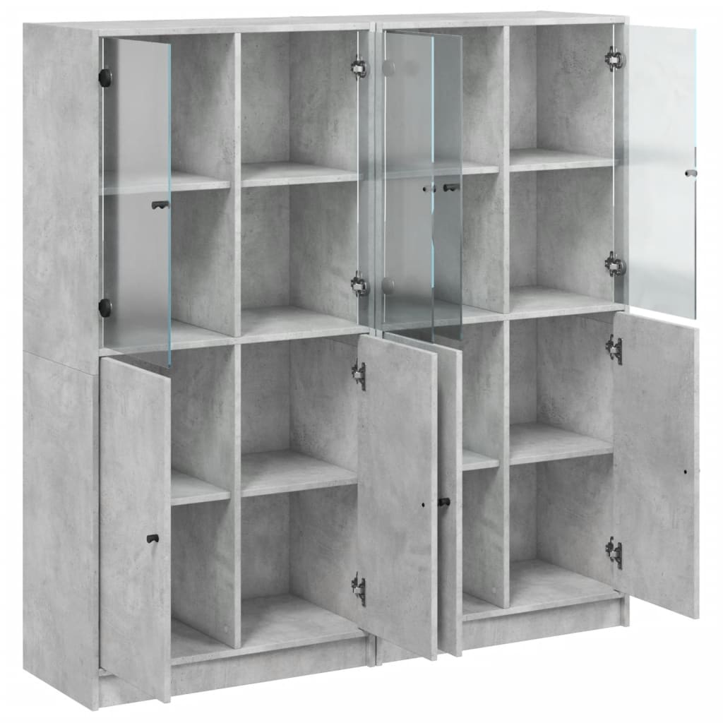 Libreria Ante Grigio Cemento 136x37x142 cm in Legno Multistrato - homemem39