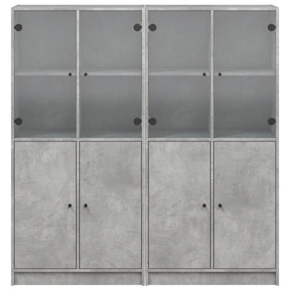 Libreria Ante Grigio Cemento 136x37x142 cm in Legno Multistrato - homemem39