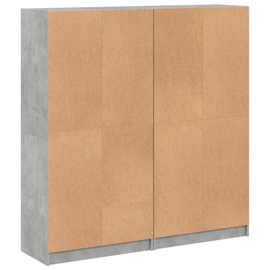 Libreria Ante Grigio Cemento 136x37x142 cm in Legno Multistrato - homemem39