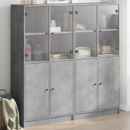 Libreria Ante Grigio Cemento 136x37x142 cm in Legno Multistrato - homemem39