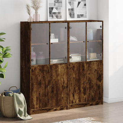 Libreria Ante Rovere Fumo 136x37x142 cm in Legno Multistrato - homemem39