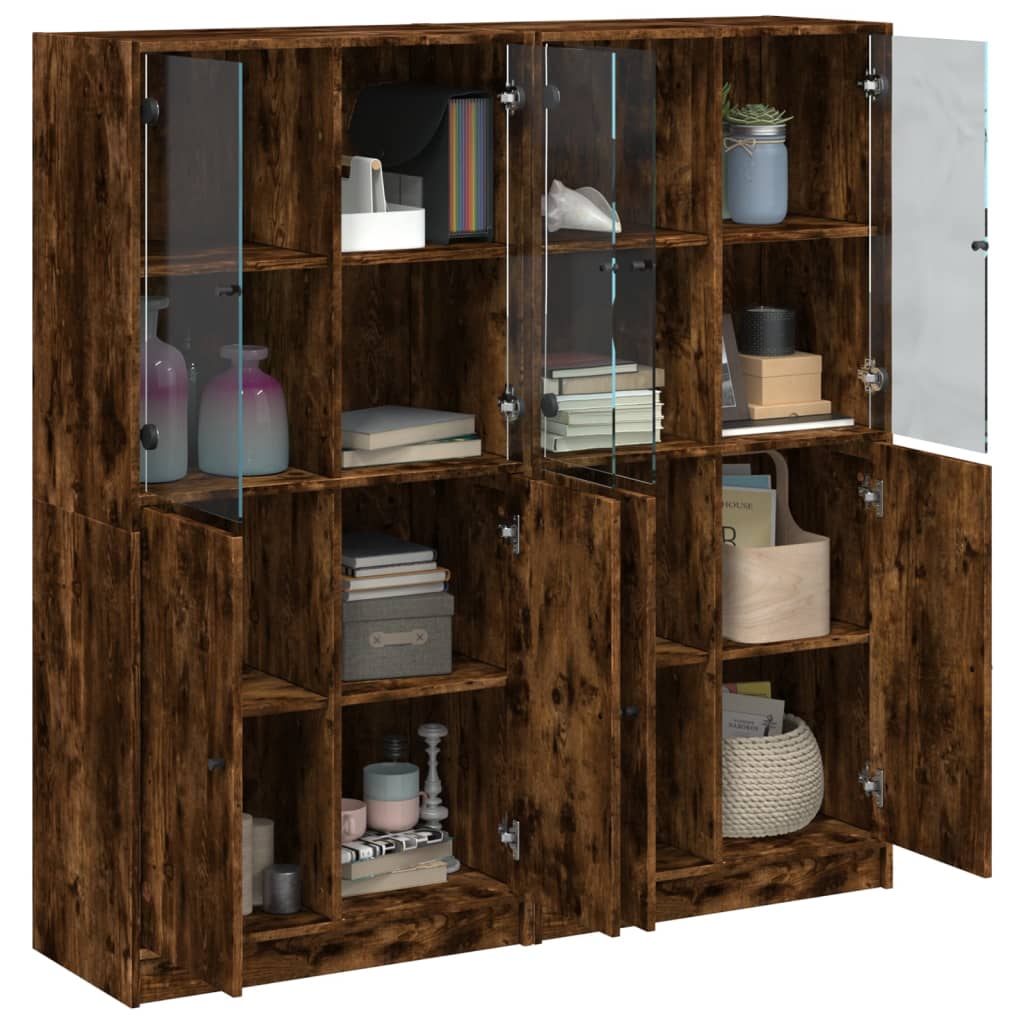 Libreria Ante Rovere Fumo 136x37x142 cm in Legno Multistrato - homemem39