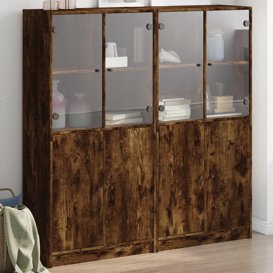 Libreria Ante Rovere Fumo 136x37x142 cm in Legno Multistrato - homemem39