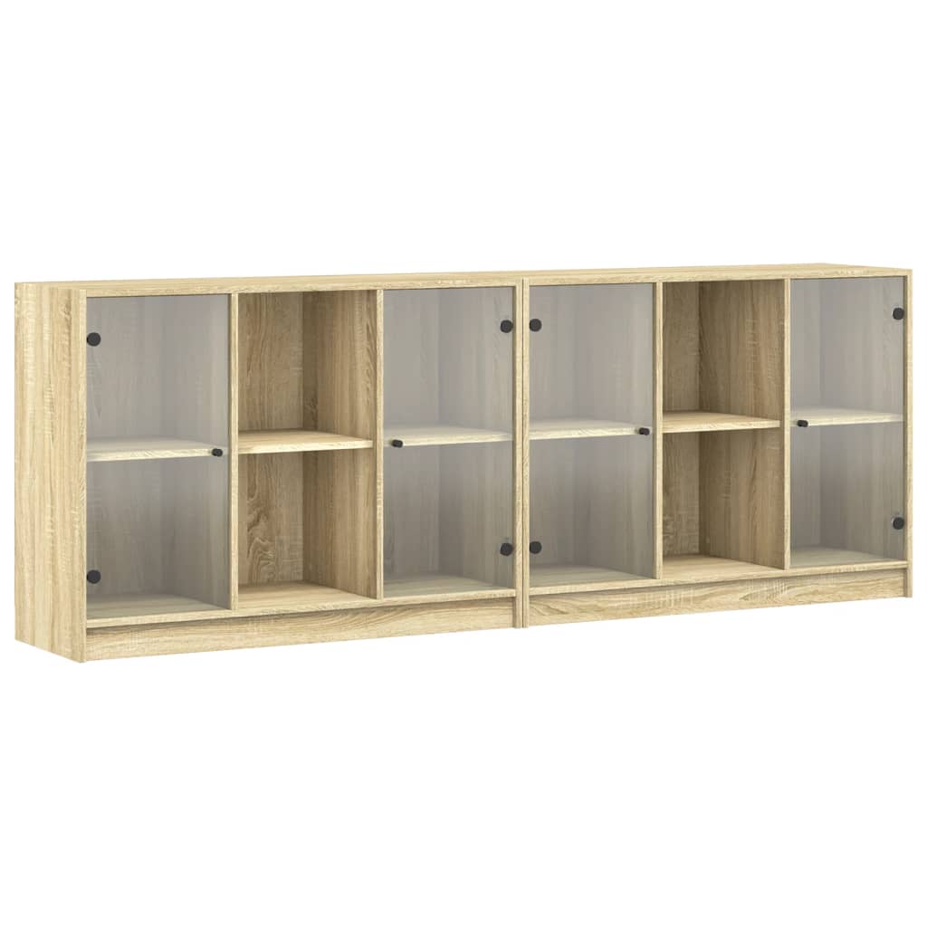 Libreria con Ante Rovere Sonoma 204x37x75 cm Legno Multistrato - homemem39