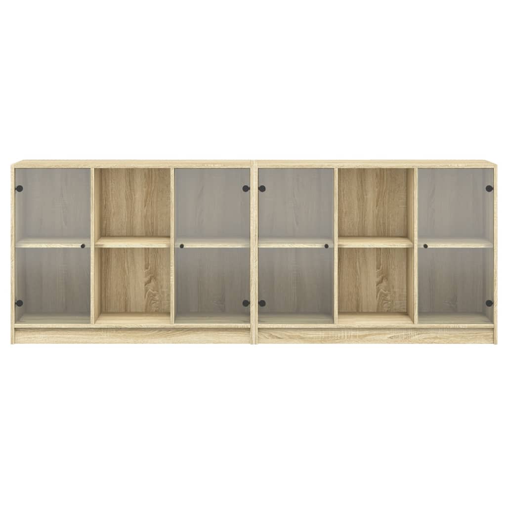 Libreria con Ante Rovere Sonoma 204x37x75 cm Legno Multistrato - homemem39