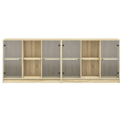 Libreria con Ante Rovere Sonoma 204x37x75 cm Legno Multistrato - homemem39