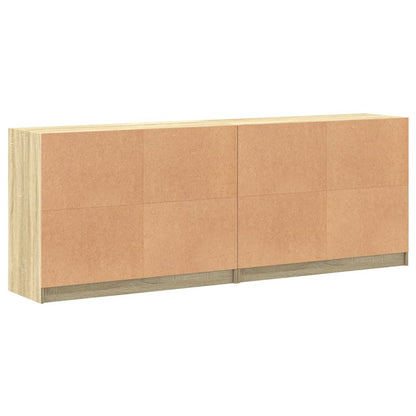 Libreria con Ante Rovere Sonoma 204x37x75 cm Legno Multistrato - homemem39