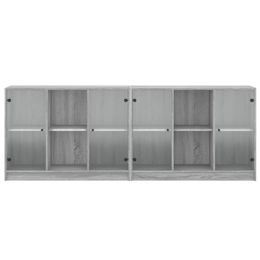 Libreria con Ante Grigio Sonoma 204x37x75 cm Legno Multistrato - homemem39