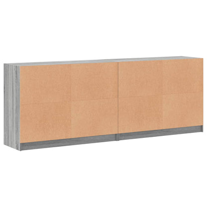 Libreria con Ante Grigio Sonoma 204x37x75 cm Legno Multistrato - homemem39