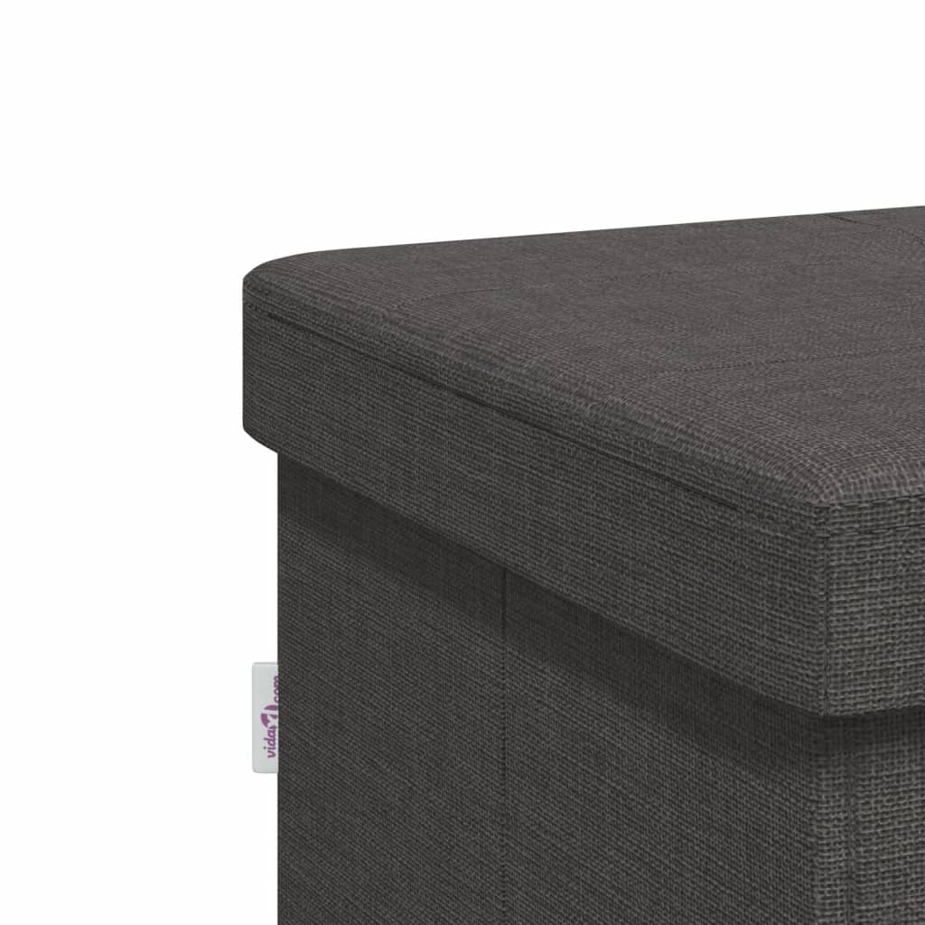 Panca Portaoggetti Pieghevole Grigio Scuro in Simil Lino | homemem39