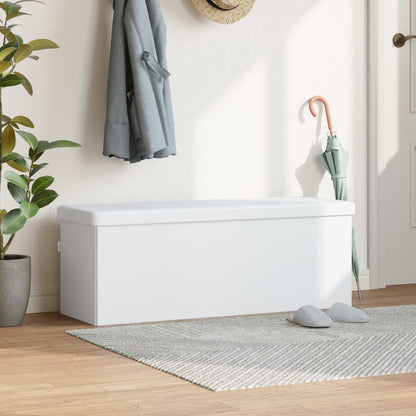 Panca Portaoggetti Pieghevole Bianca in PVC | homemem39