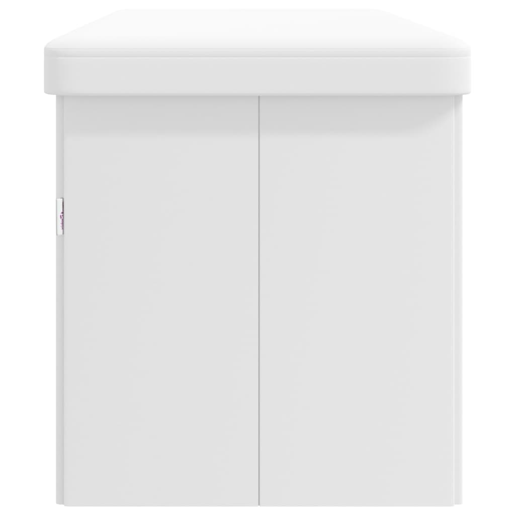 Panca Portaoggetti Pieghevole Bianca in PVC | homemem39