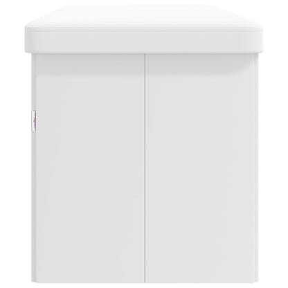 Panca Portaoggetti Pieghevole Bianca in PVC | homemem39