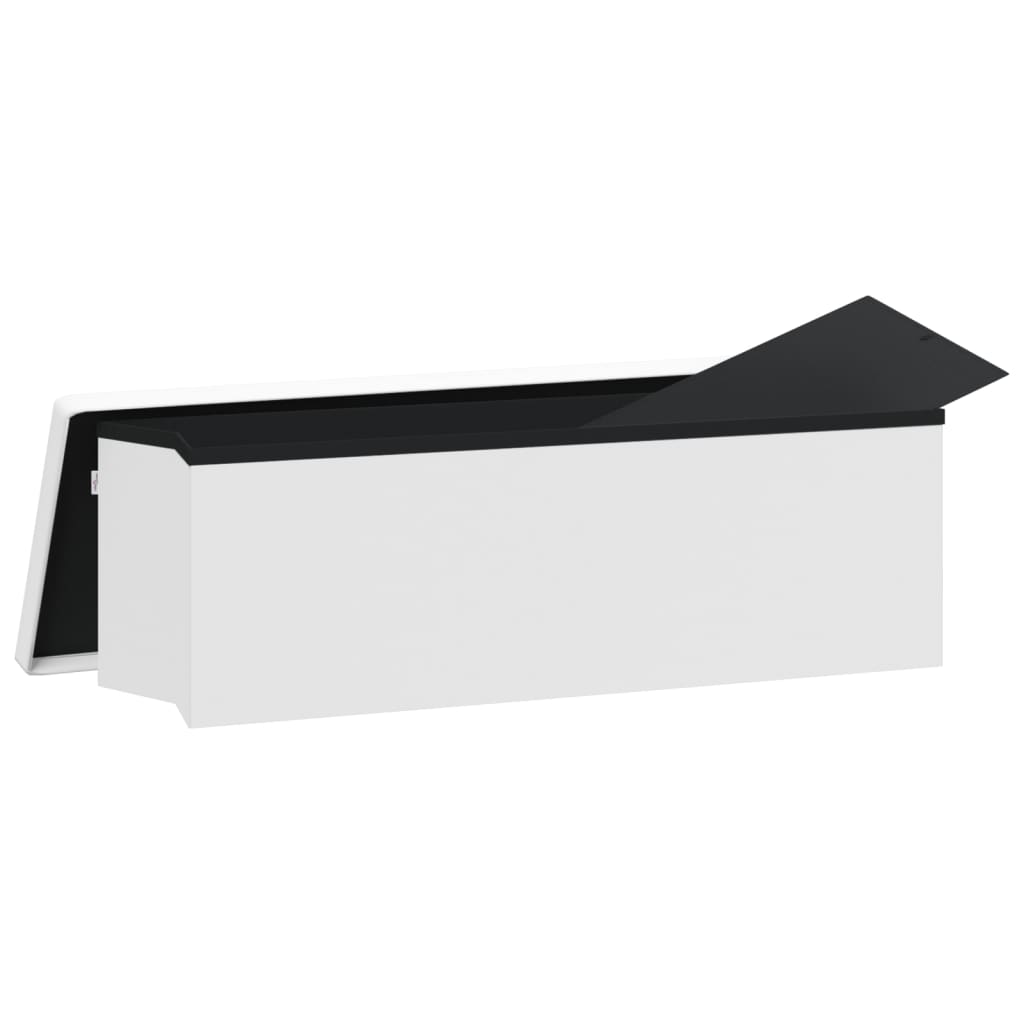 Panca Portaoggetti Pieghevole Bianca in PVC | homemem39