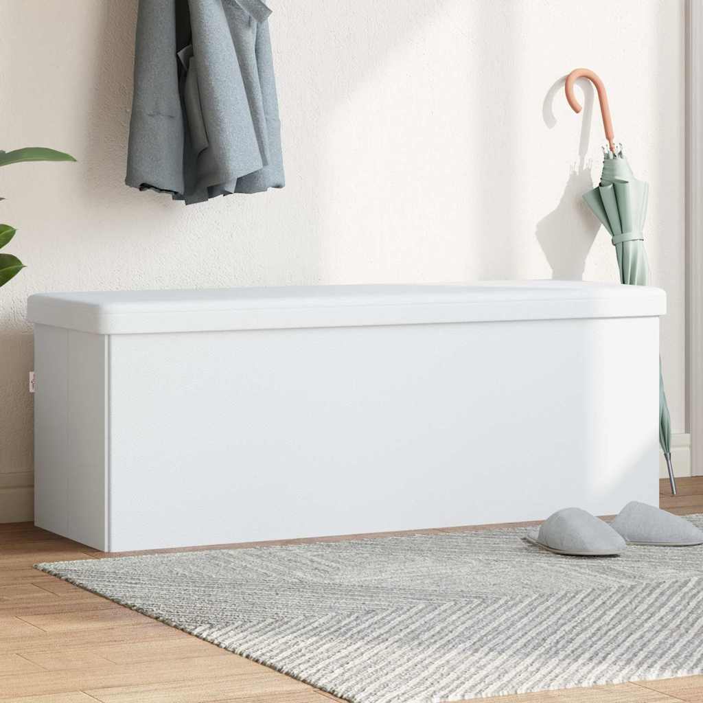 Panca Portaoggetti Pieghevole Bianca in PVC | homemem39