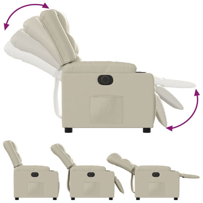 Poltrona Reclinabile Elettrica Crema in Similpelle - homemem39