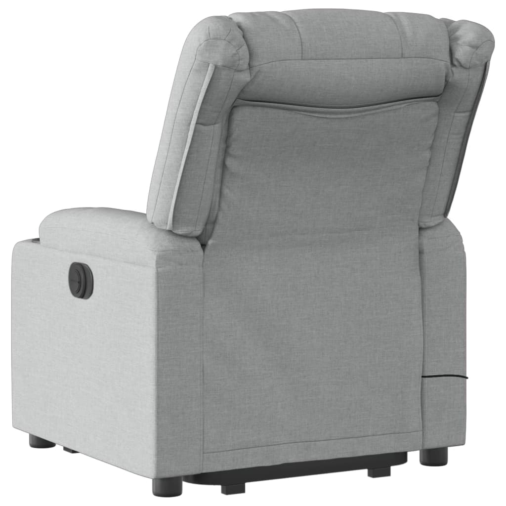 Poltrona Alzapersona Massaggi Reclinabile Grigio Chiaro Tessuto | homemem39