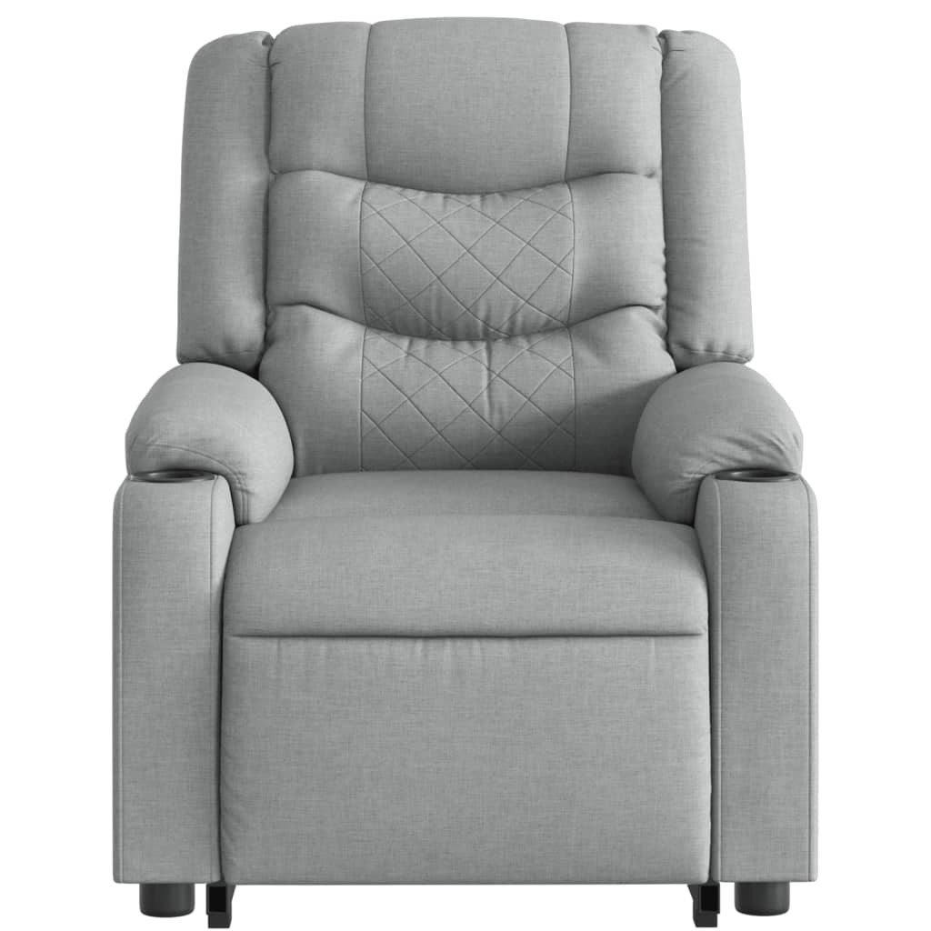 Poltrona Alzapersona Massaggi Reclinabile Grigio Chiaro Tessuto | homemem39