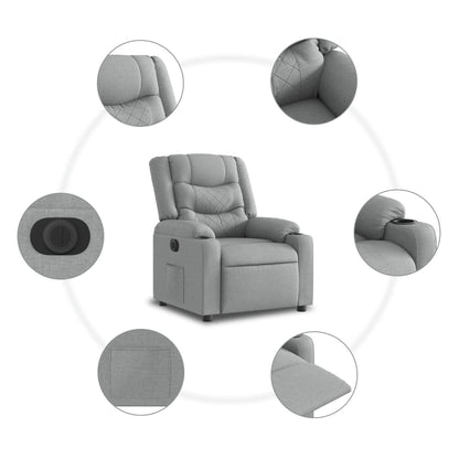 Poltrona Reclinante Alzapersona Elettrica Grigio Chiaro Tessuto | homemem39