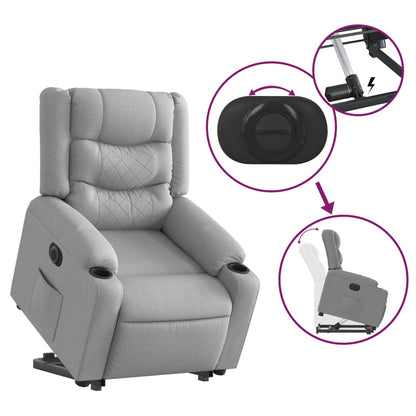 Poltrona Reclinante Alzapersona Elettrica Grigio Chiaro Tessuto | homemem39