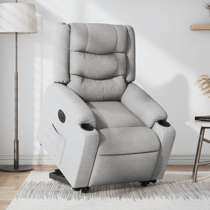 Poltrona Reclinante Alzapersona Elettrica Grigio Chiaro Tessuto | homemem39