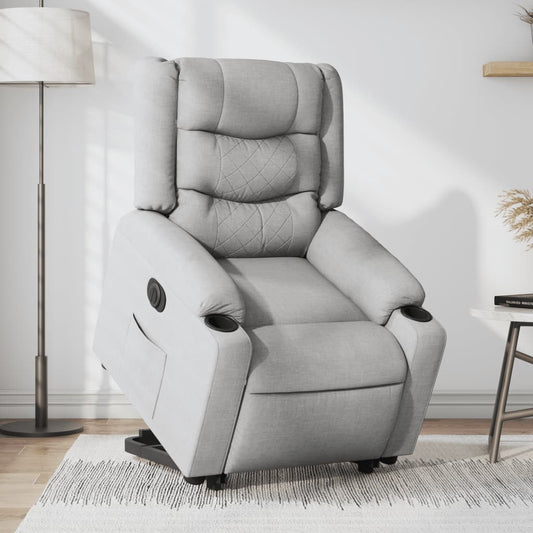 Poltrona Reclinante Alzapersona Elettrica Grigio Chiaro Tessuto | homemem39