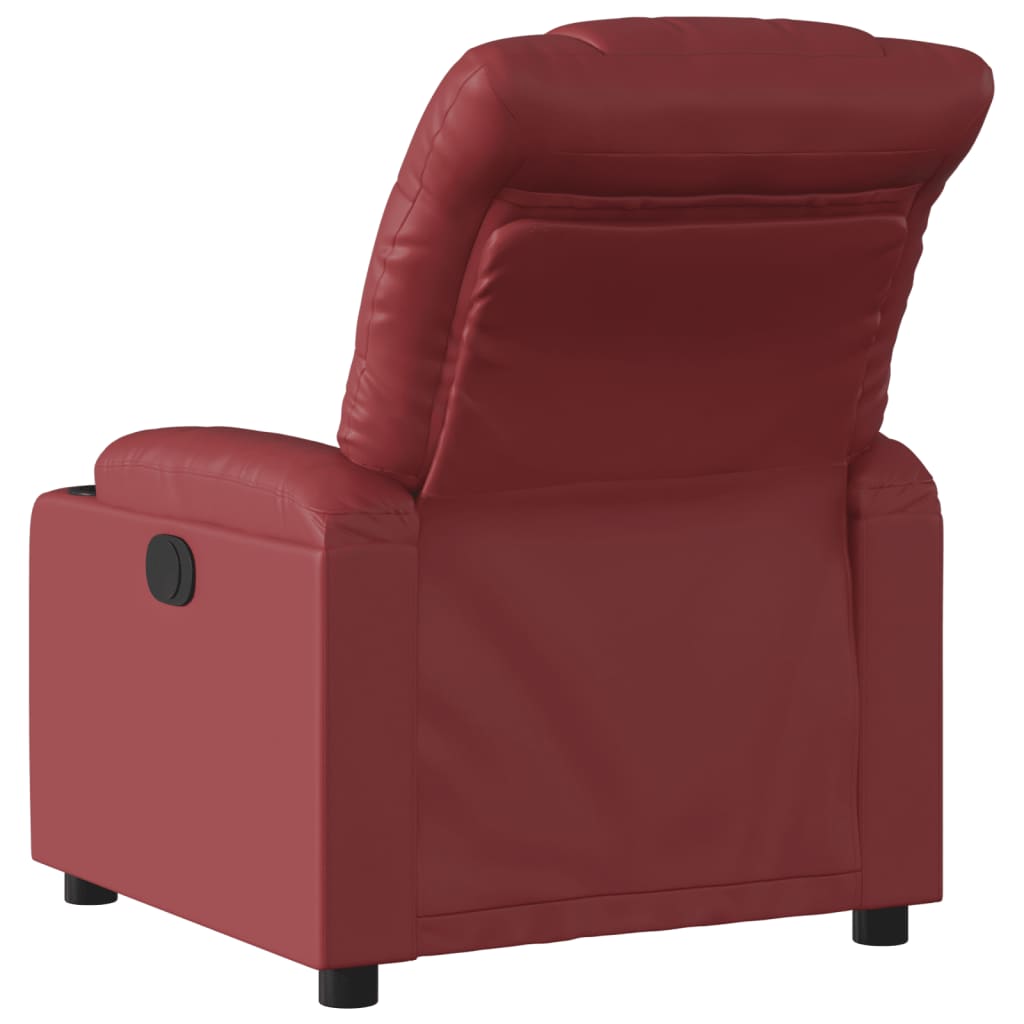 Poltrona Reclinabile Elettrica Rosso Vino in Similpelle | homemem39