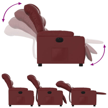 Poltrona Reclinabile Elettrica Rosso Vino in Similpelle | homemem39