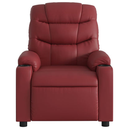 Poltrona Reclinabile Elettrica Rosso Vino in Similpelle | homemem39