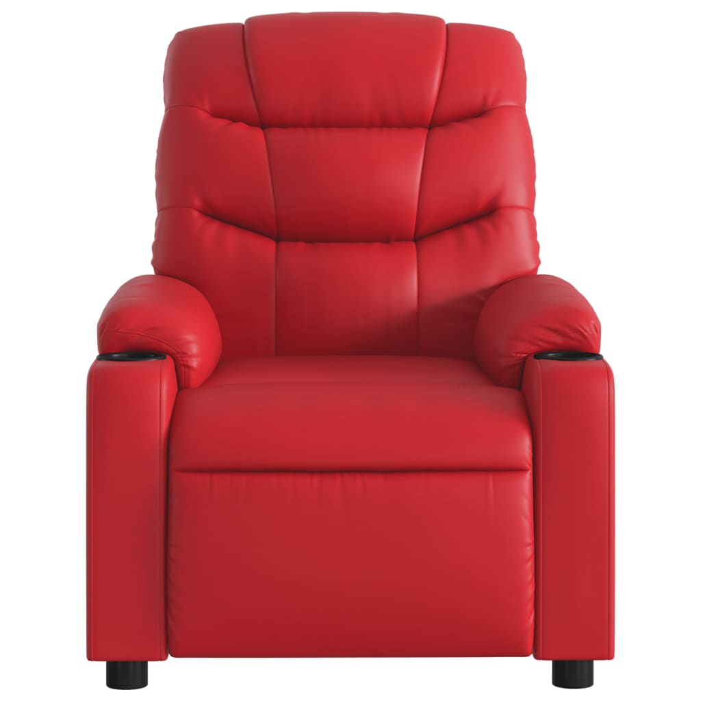 Poltrona Massaggio Elettrica Reclinabile Rosso Similpelle | homemem39